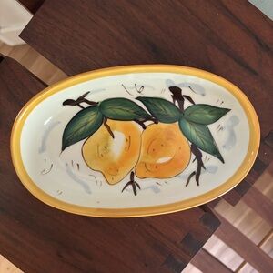 Bella Casa By Ganz Valerio Italy Yellow Lemon Oval Serving‎ Bowl Trinket Dish